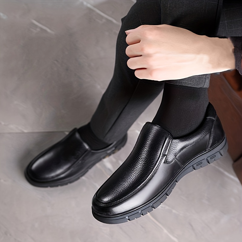mens dress shoes durable non slip formal round toe shoes for wedding business party banquet office for spring and autumn details 4
