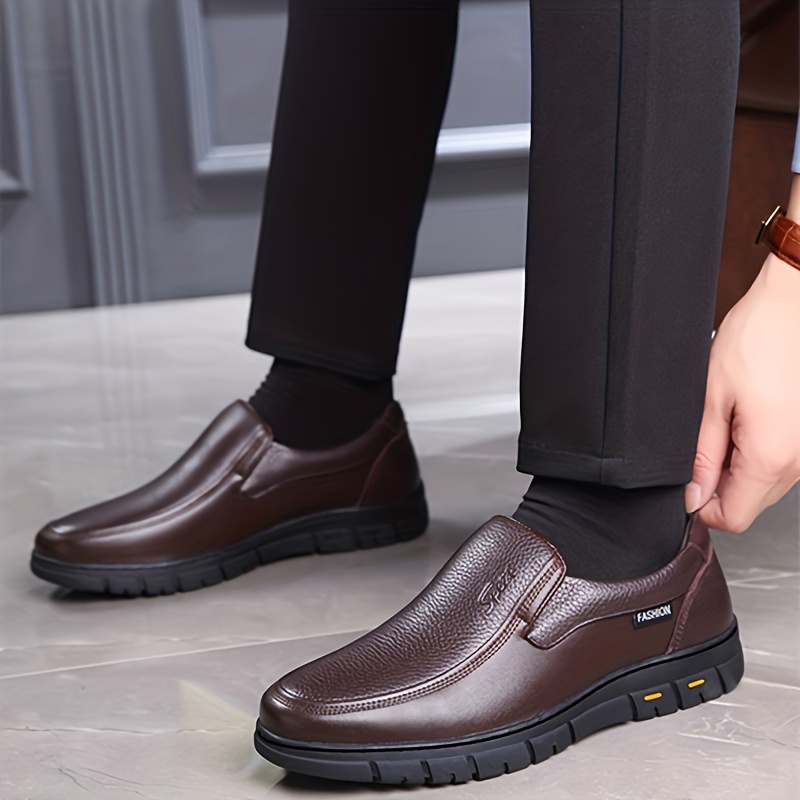 mens dress shoes durable non slip formal round toe shoes for wedding business party banquet office for spring and autumn details 7