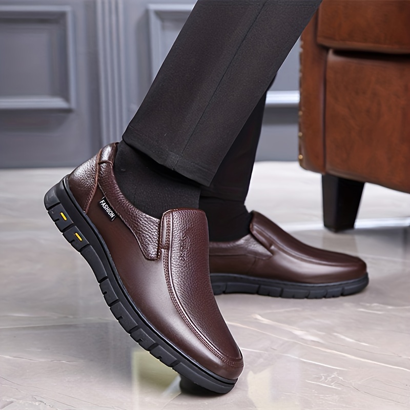 mens dress shoes durable non slip formal round toe shoes for wedding business party banquet office for spring and autumn details 8