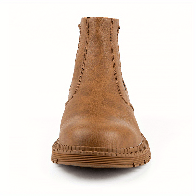 mens chelsea work boots steel toe anti smash casual boots for outdoor activities details 3