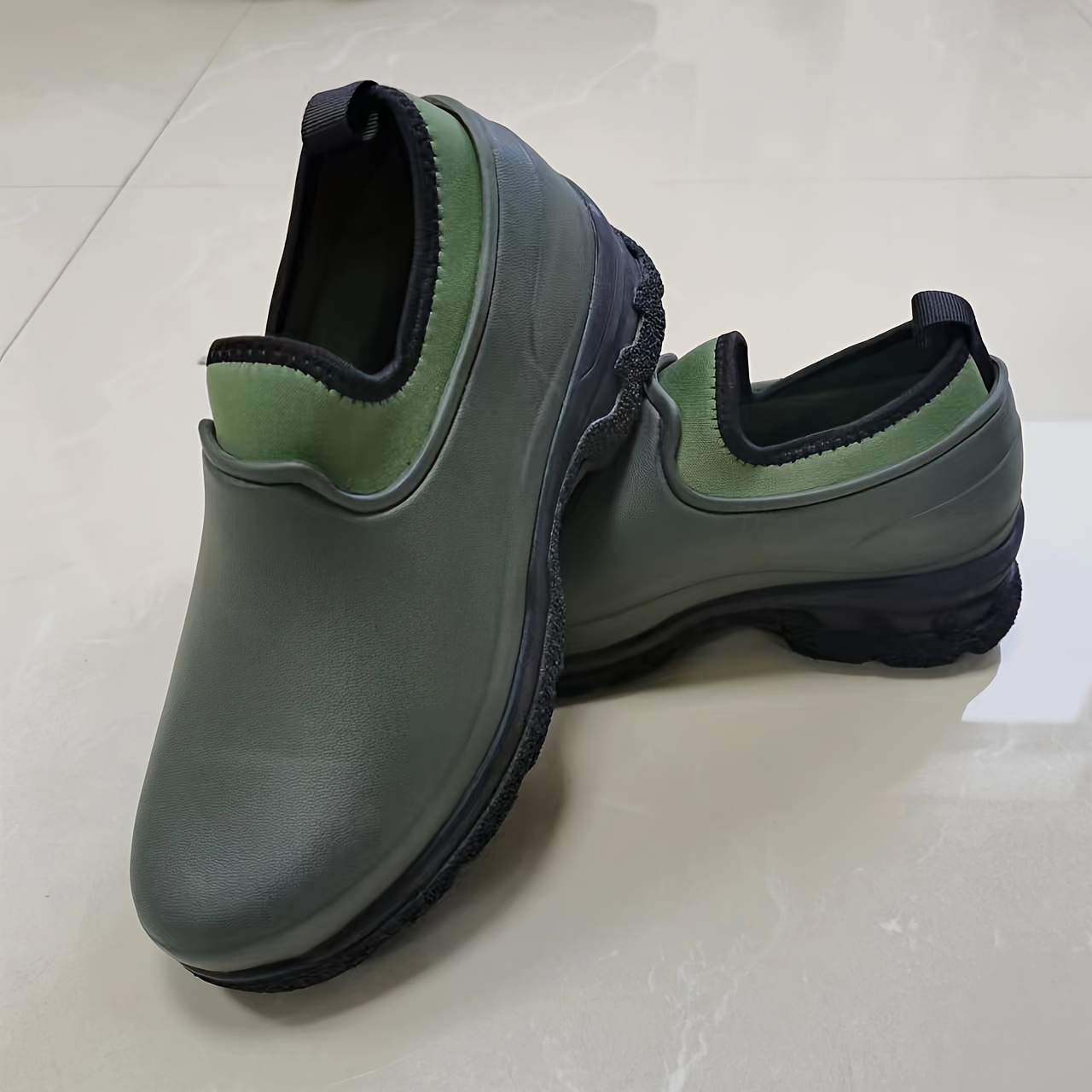 mens solid slip on waterproof oil proof chef shoes comfy non slip casual durable work shoes for mens outdoor activities details 5