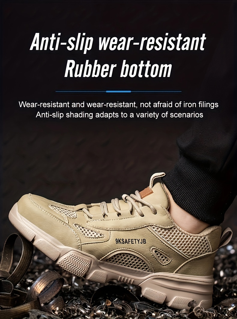 steel toe safety shoes puncture proof work shoes breathable work shoes industrial and construction site details 7