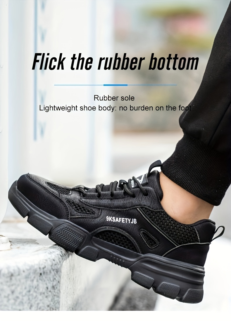 steel toe safety shoes puncture proof work shoes breathable work shoes industrial and construction site details 10