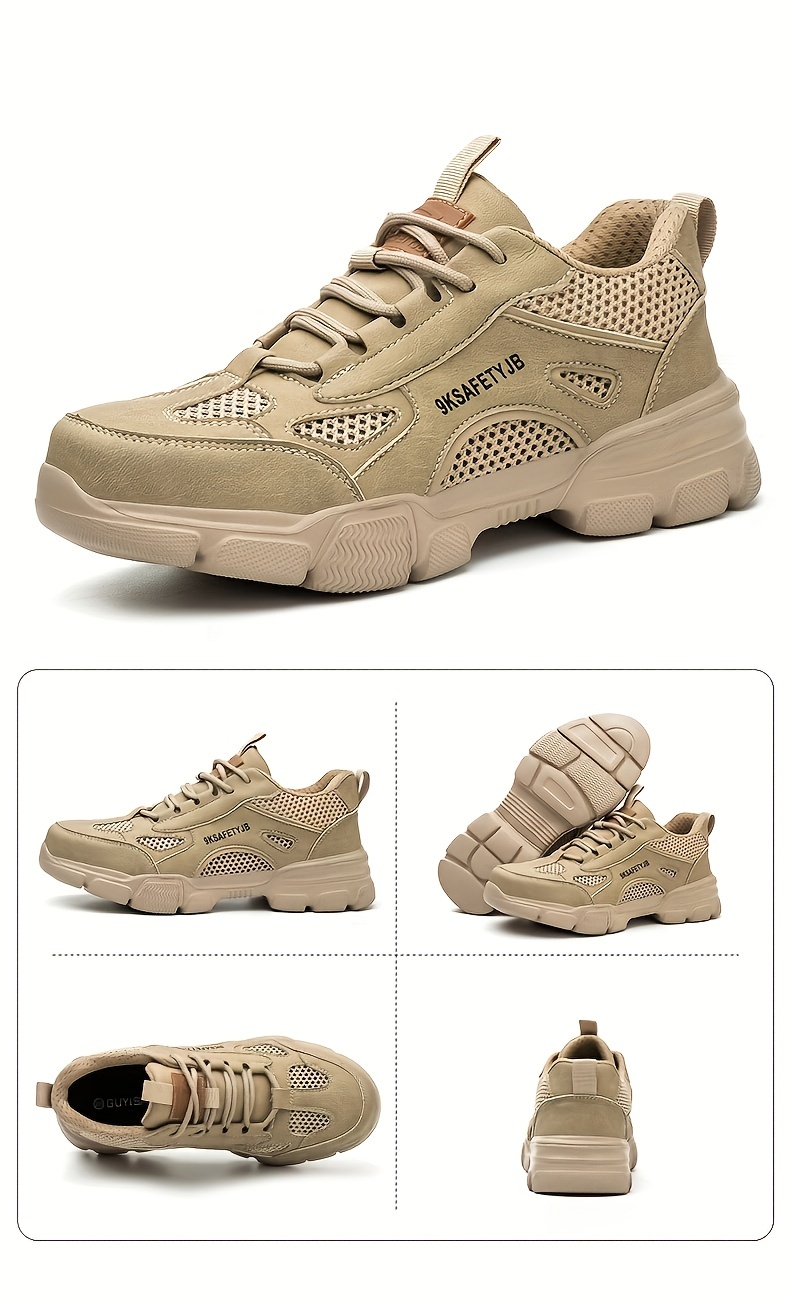 steel toe safety shoes puncture proof work shoes breathable work shoes industrial and construction site details 15