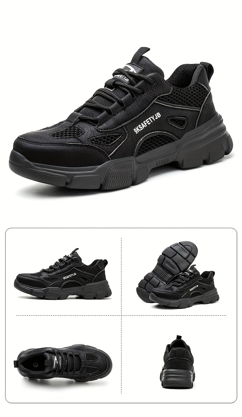 steel toe safety shoes puncture proof work shoes breathable work shoes industrial and construction site details 16