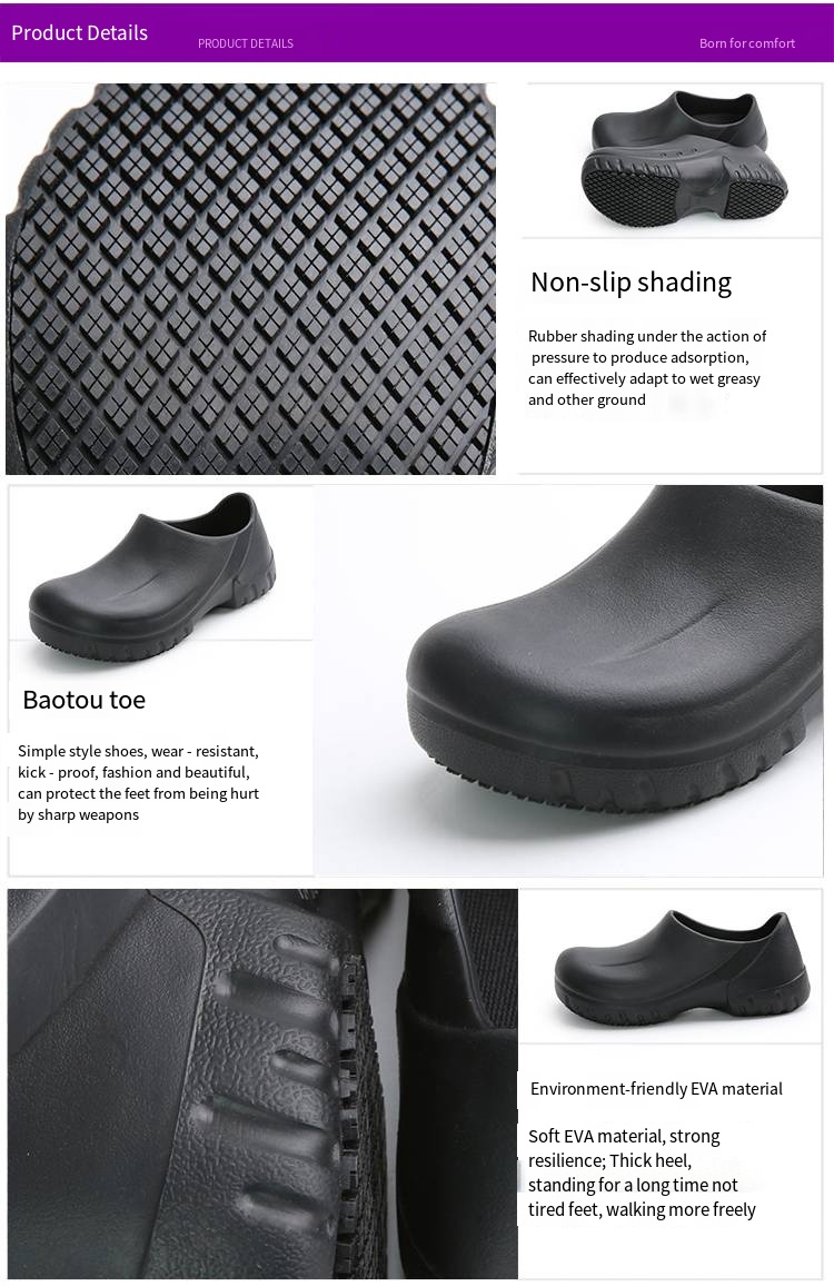 mens oil proof chef shoes kitchen cook shoes waterproof non slip hospital shoes details 7