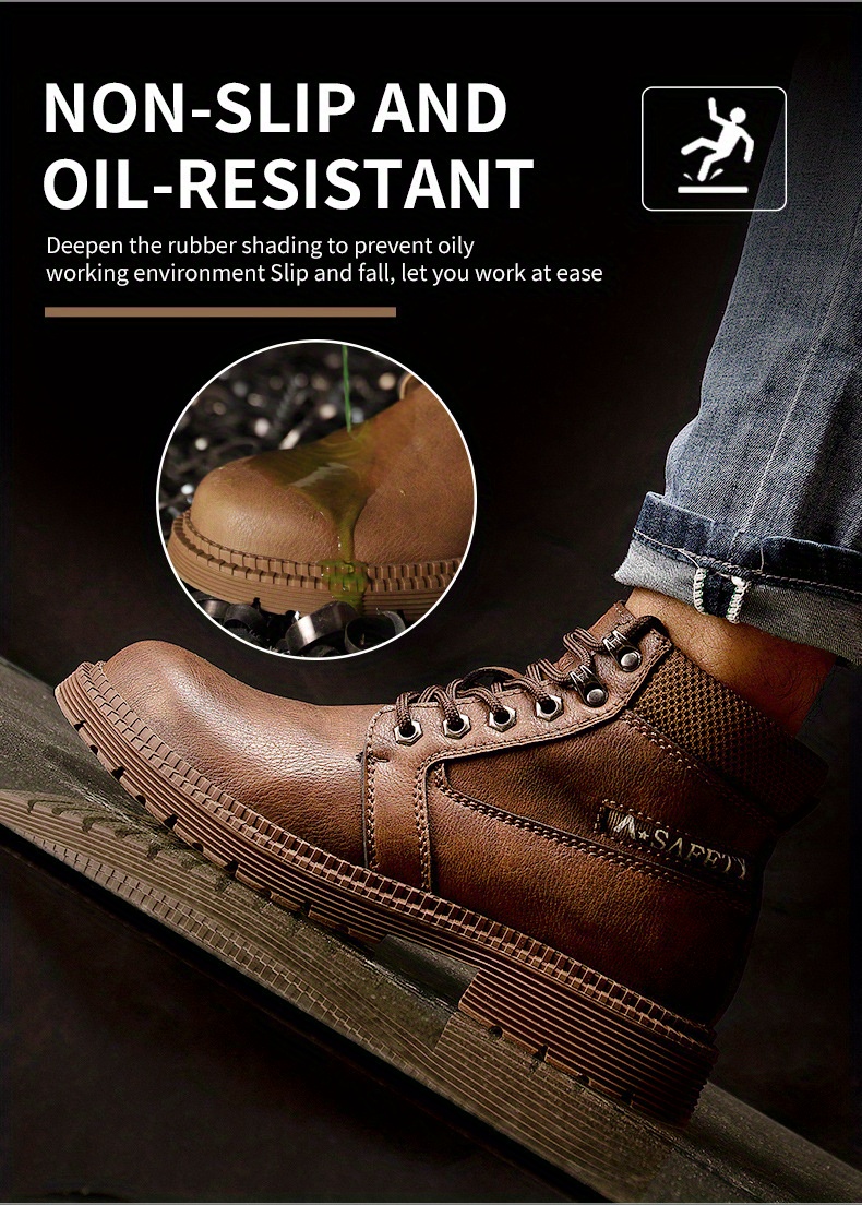 ultra light waterproof safety boots steel toe oil slip resistant anti puncture details 7