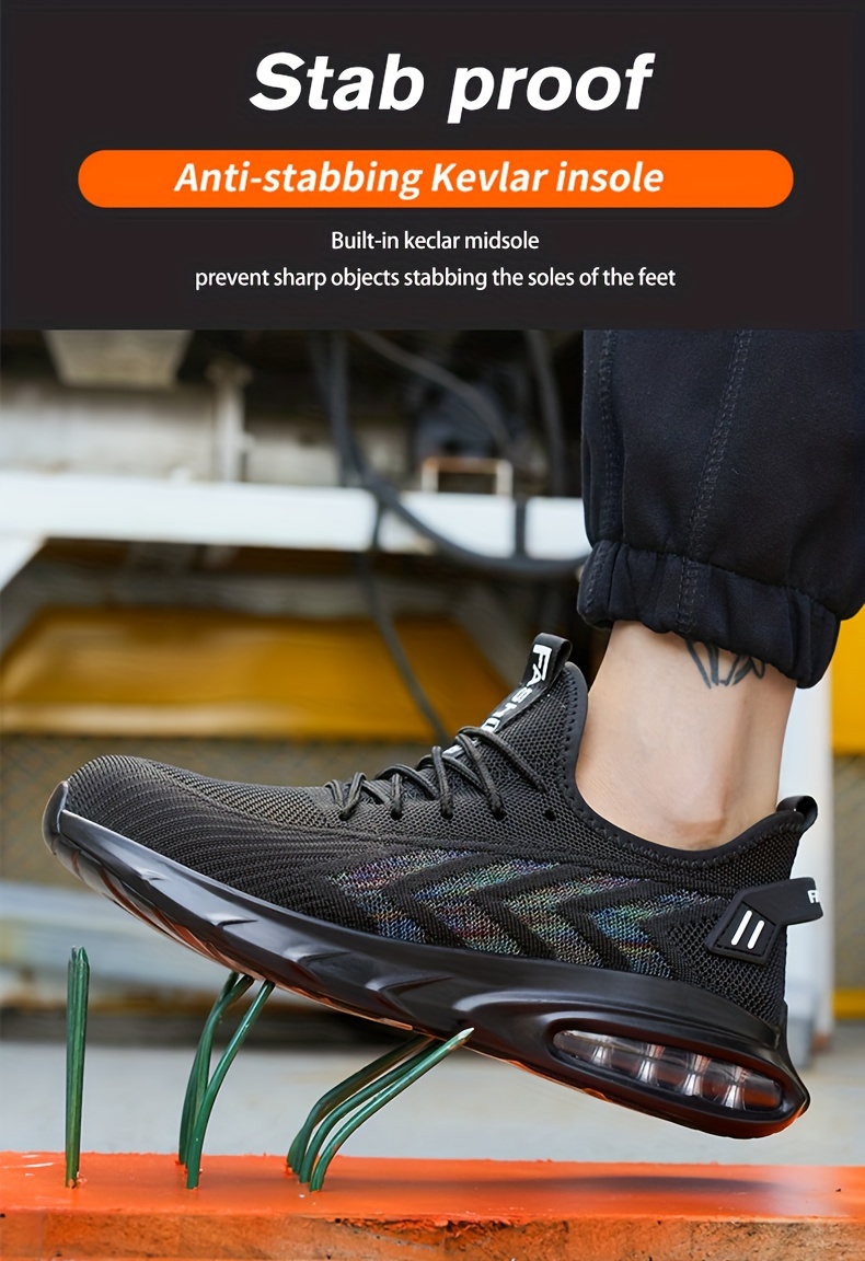 safety shoes puncture proof work shoes with air cushion industrial and construction site all seasons details 5
