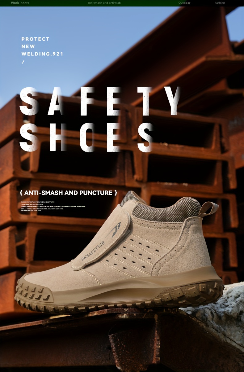 mens steel toe puncture proof anti skid work safety shoes industrial construction sneakers details 5