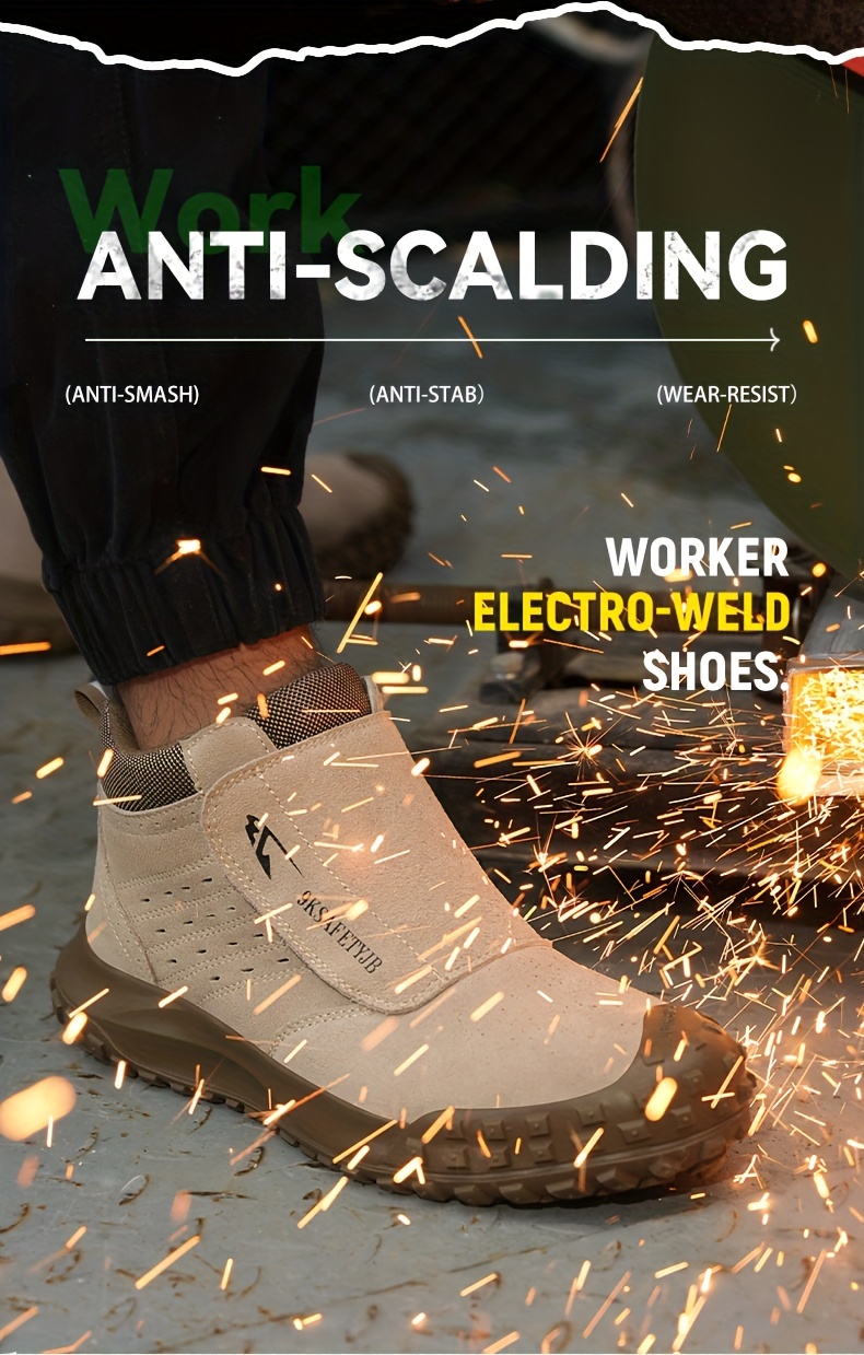 mens steel toe puncture proof anti skid work safety shoes industrial construction sneakers details 6