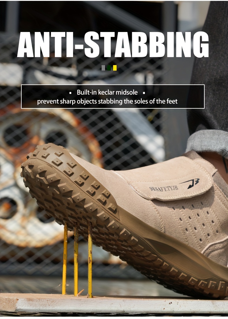 mens steel toe puncture proof anti skid work safety shoes industrial construction sneakers details 12
