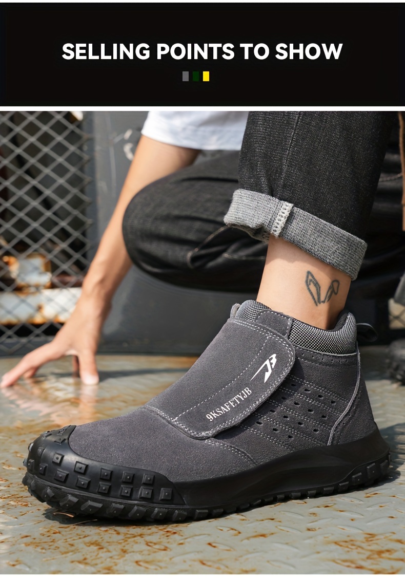 mens steel toe puncture proof anti skid work safety shoes industrial construction sneakers details 16