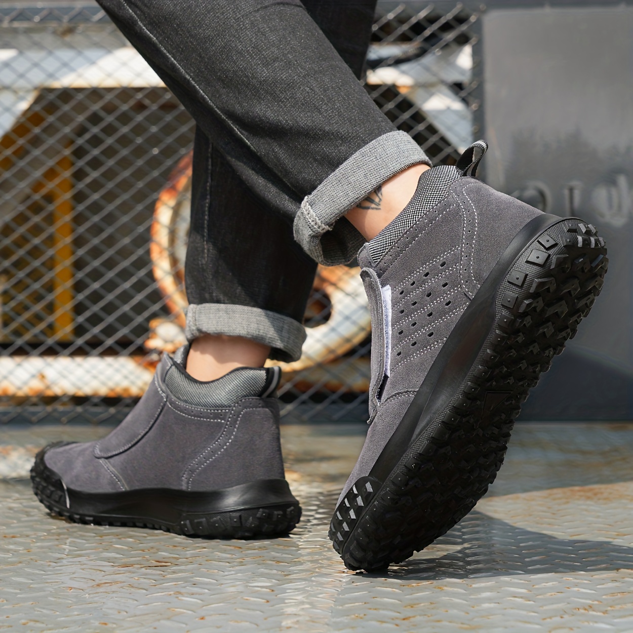 mens steel toe puncture proof anti skid work safety shoes industrial construction sneakers details 18