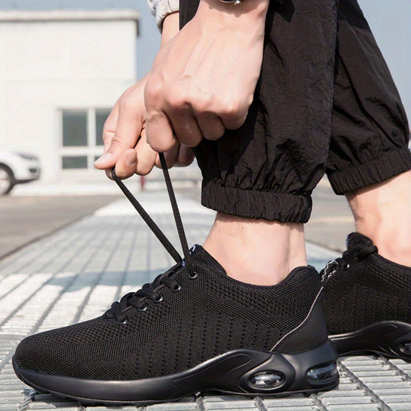 mens puncture proof non slip work safety shoes breathable lace up walking sneakers mens footwear details 0