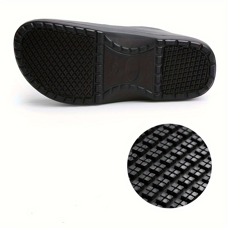 Men s Solid Slip On Waterproof & Oil Proof Hollow Out Chef Shoes, Comfy Non Slip Casual Safety Clogs For Men s Outdoor Activities details 1