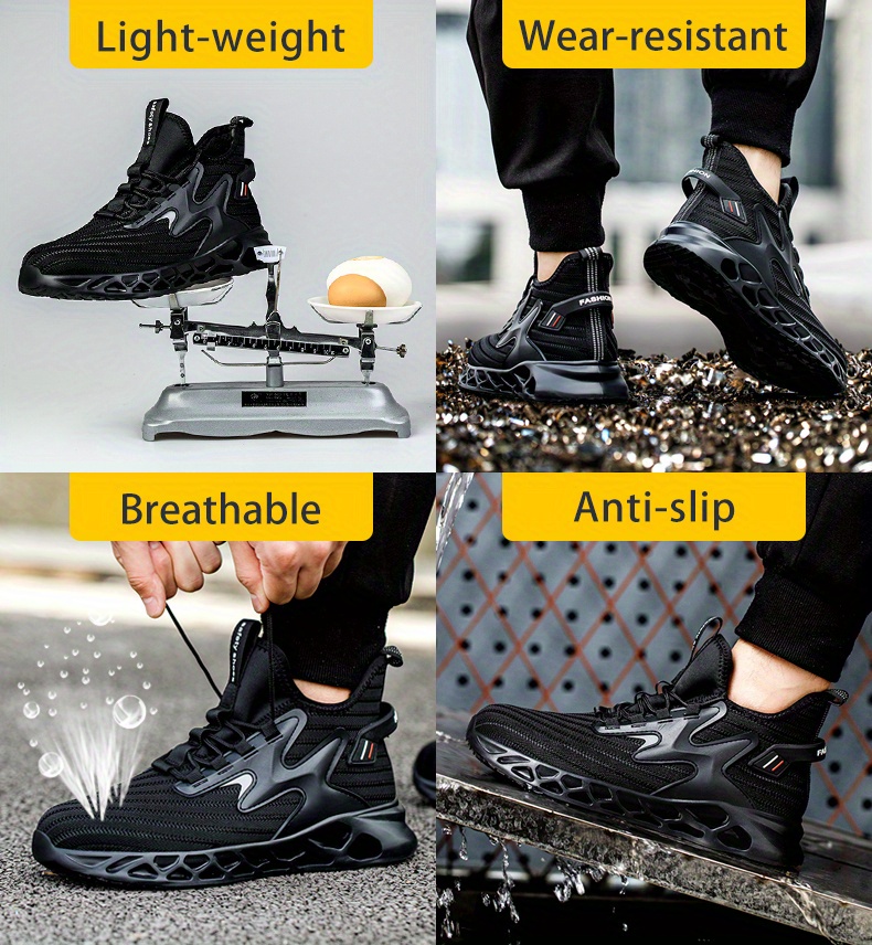 steel toe sneakers for men safety shoes comfortable puncture proof work shoes details 5