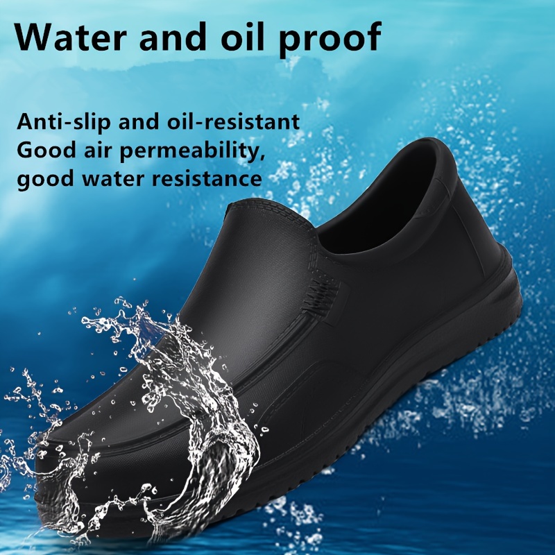 mens trendy solid slip on chef shoes comfy non slip casual durable eva work shoes for mens outdoor activities details 3