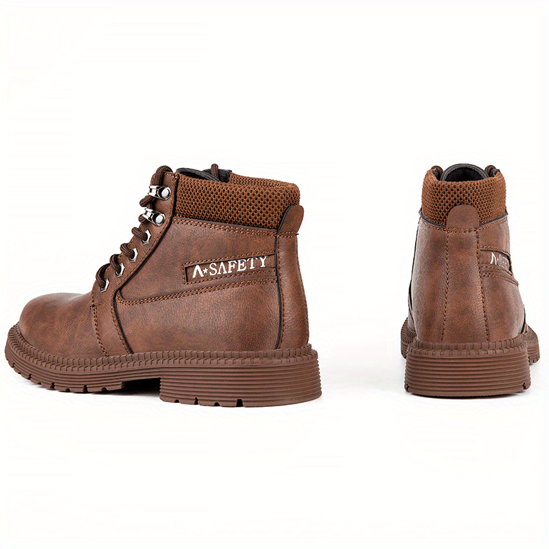 mens high top protective steel toe shoes lace up comfy sneakers perfect for constructional safety workout activities details 4