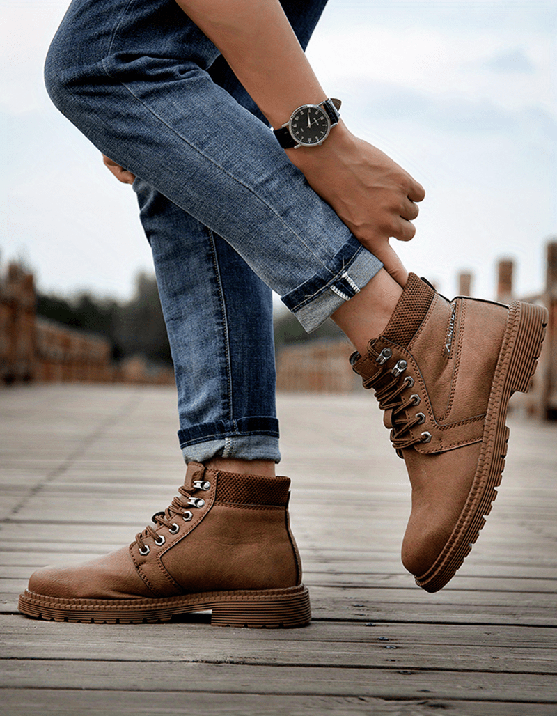 mens high top protective steel toe shoes lace up comfy sneakers perfect for constructional safety workout activities details 13