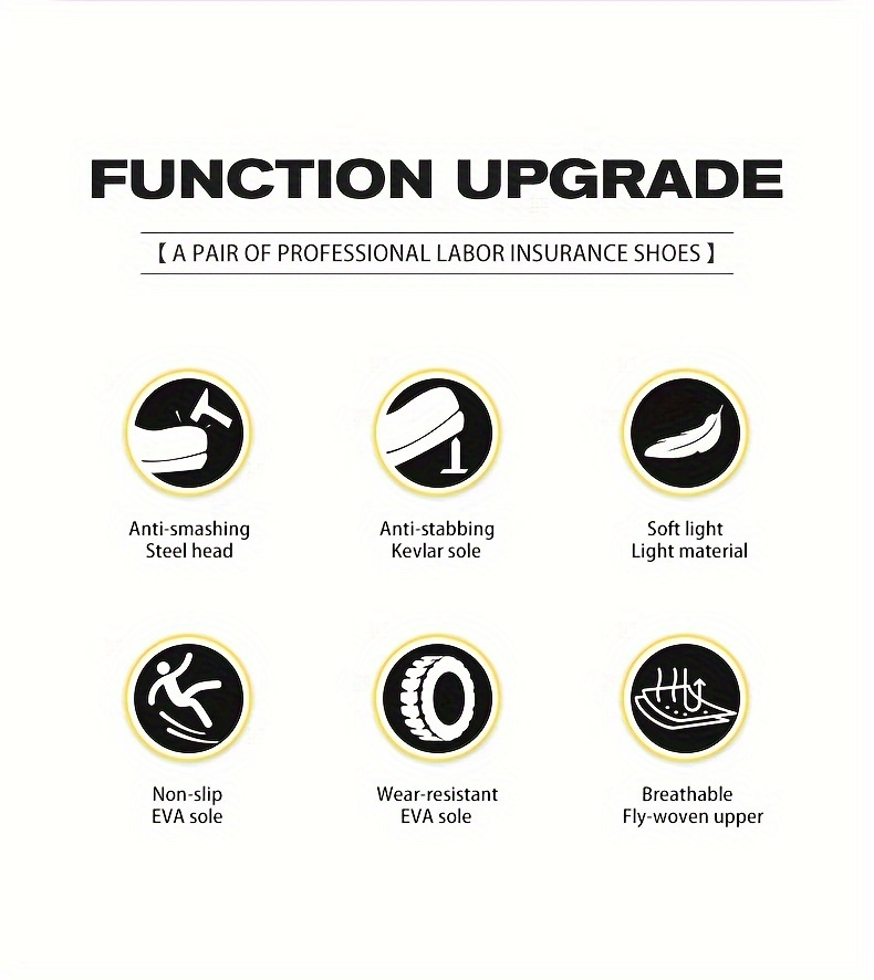 plus size mens protective steel toe shoes lace up comfy sneakers perfect for constructional safety workout activities details 3