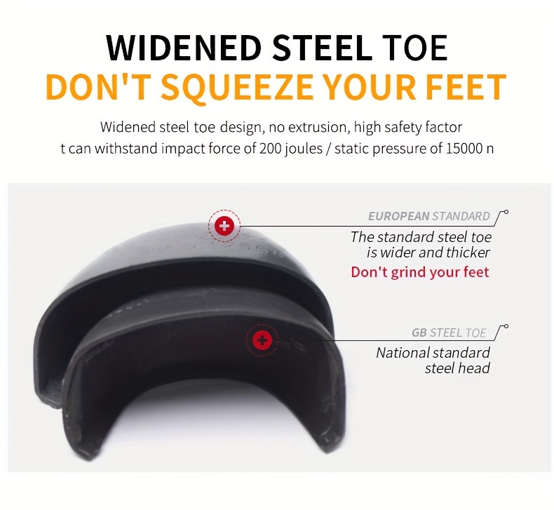 unisex steel toe slip on work boots wear resistant non slip safety sneakers details 2