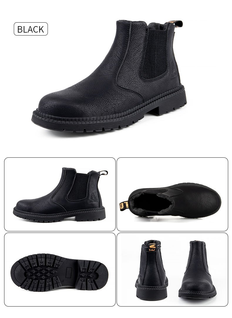 unisex steel toe slip on work boots wear resistant non slip safety sneakers details 7