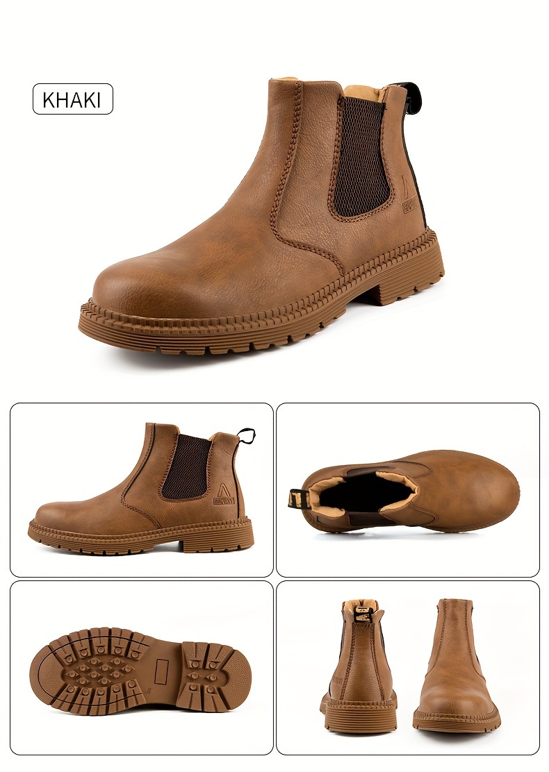 unisex steel toe slip on work boots wear resistant non slip safety sneakers details 8