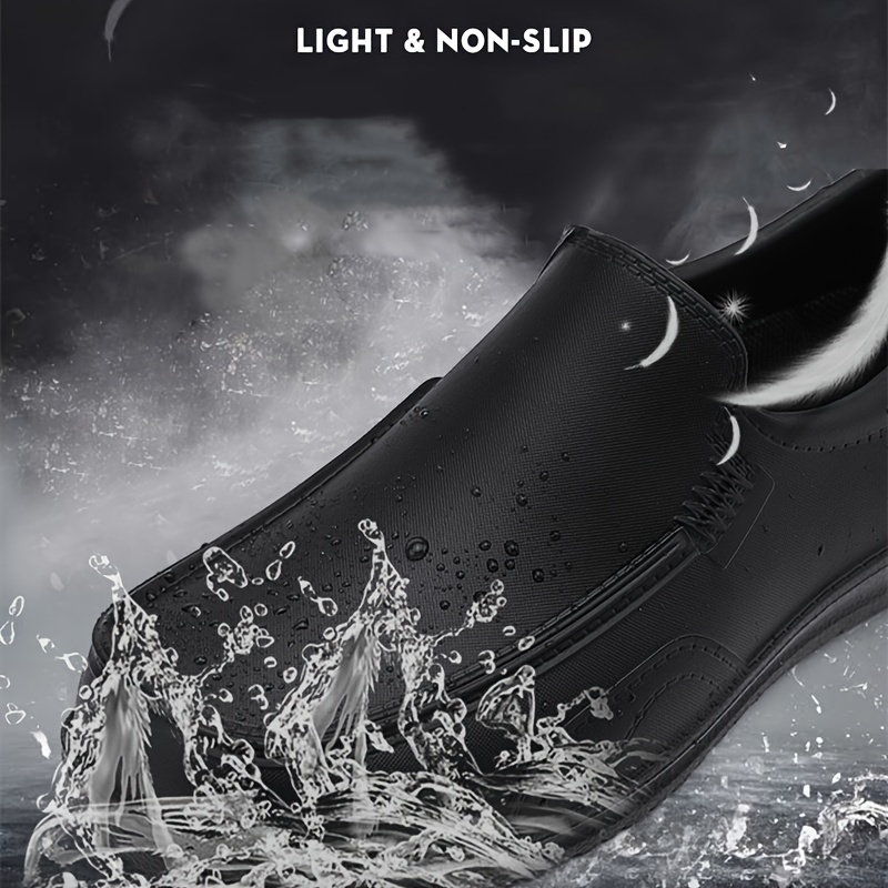 mens solid non slip waterproof oil resistant chef shoes comfy durable casual eva work shoes for mens outdoor activities details 2