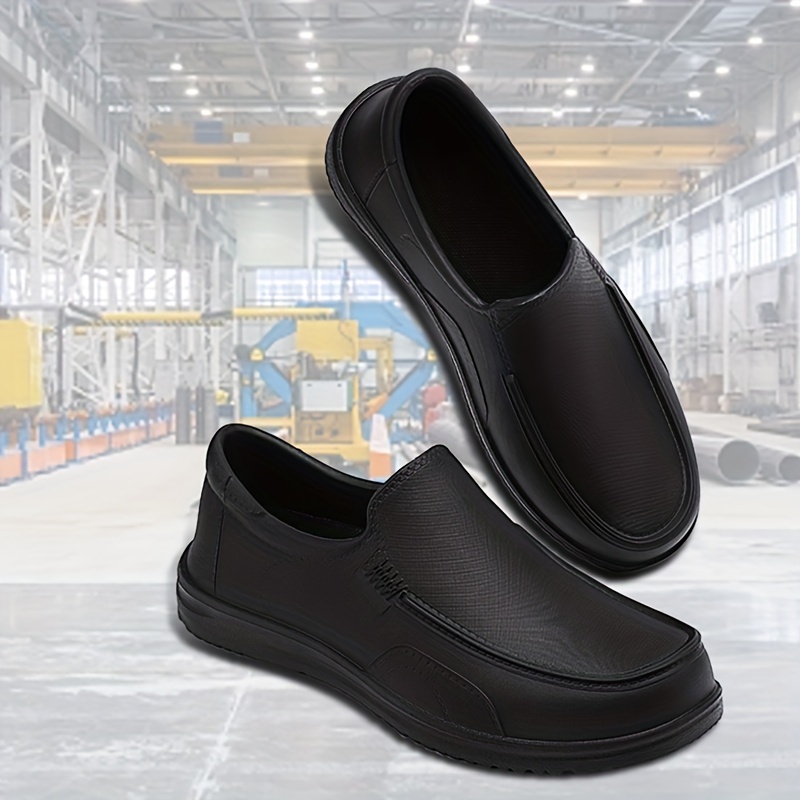 mens solid non slip waterproof oil resistant chef shoes comfy durable casual eva work shoes for mens outdoor activities details 4