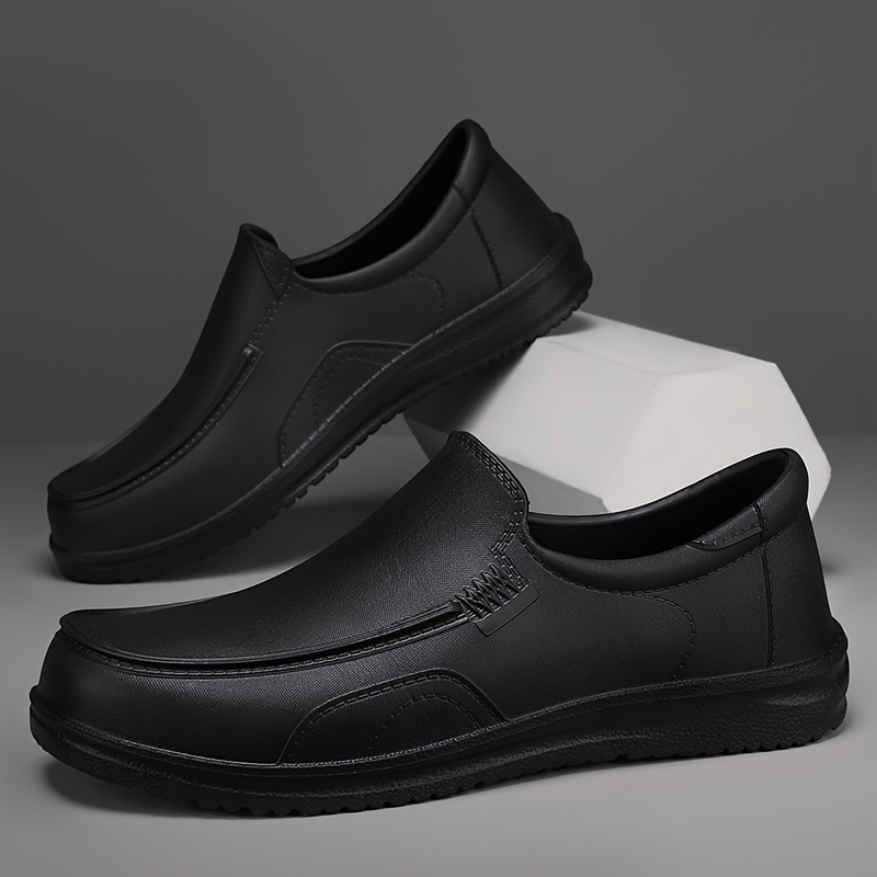 mens solid non slip waterproof oil resistant chef shoes comfy durable casual eva work shoes for mens outdoor activities details 5