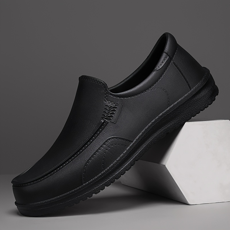 mens solid non slip waterproof oil resistant chef shoes comfy durable casual eva work shoes for mens outdoor activities details 6