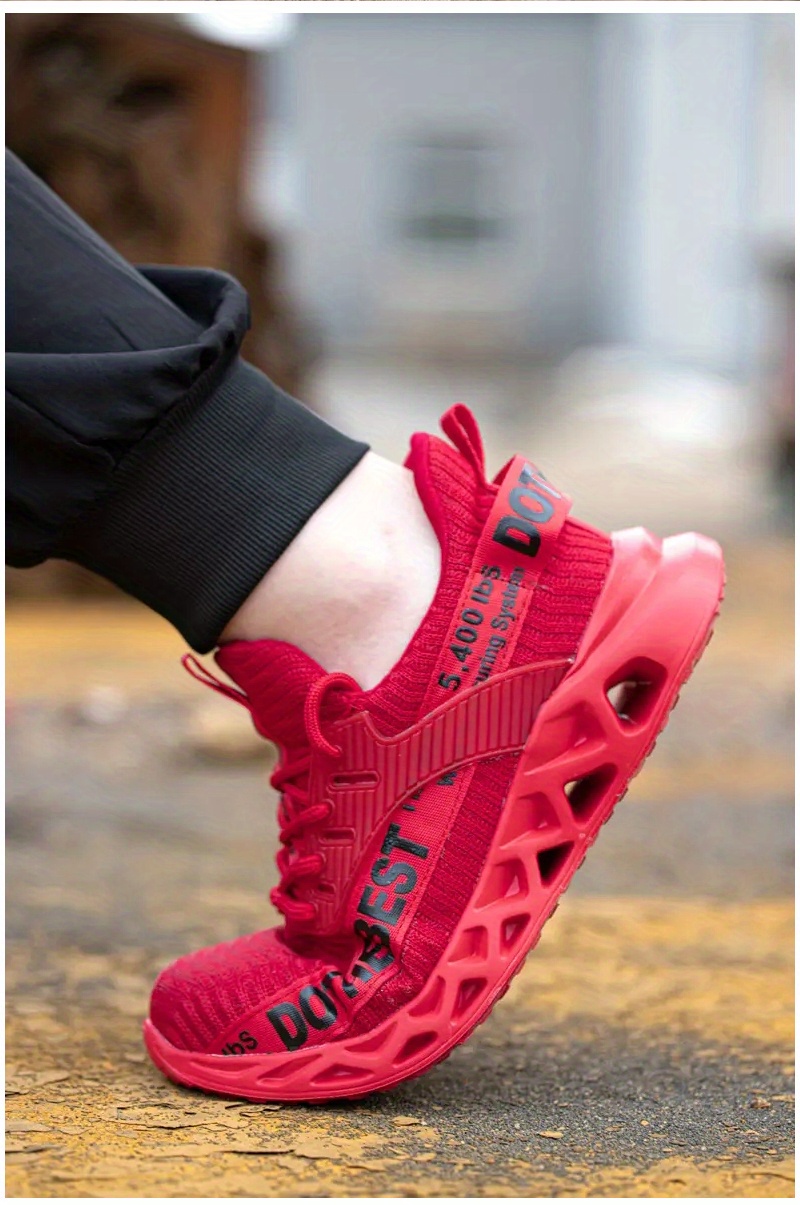 mens work safety shoes puncture proof anti skid steel toe outdoor work shoes rubber sole breathable industrial construction sneakers details 7
