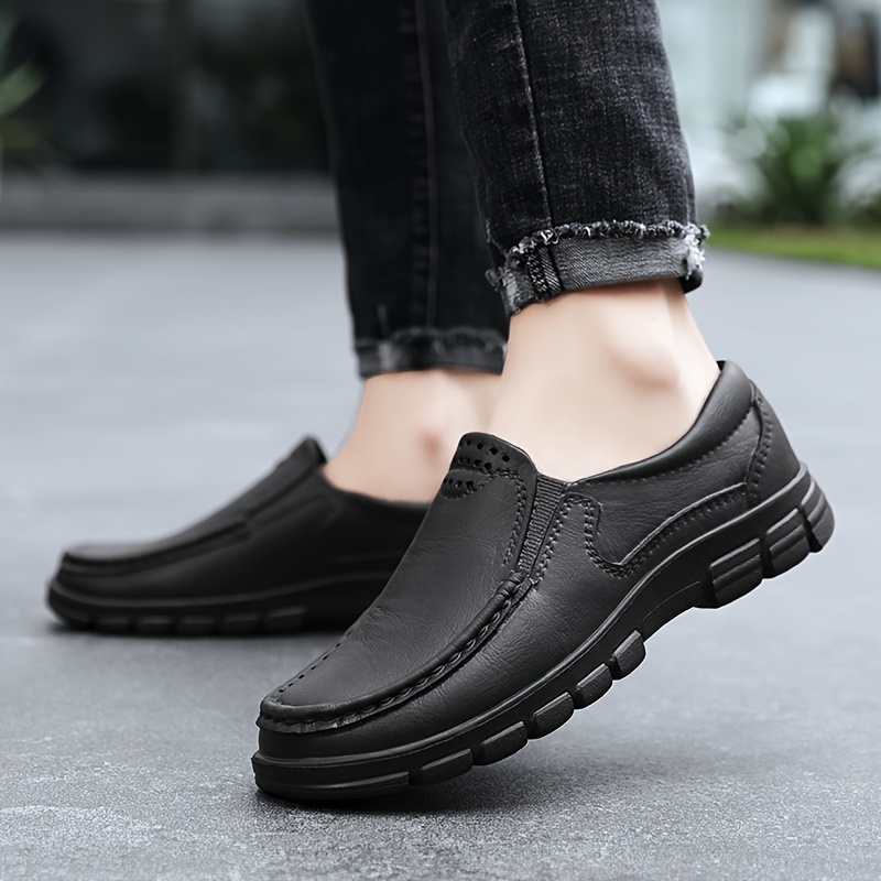 mens food service restaurant shoes slip resistant oil resistant slip on shoes chef shoes for kitchen work shoes autumn and winter details 0