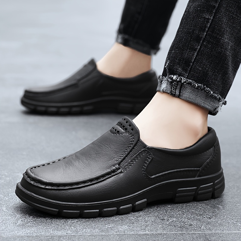 mens food service restaurant shoes slip resistant oil resistant slip on shoes chef shoes for kitchen work shoes autumn and winter details 5