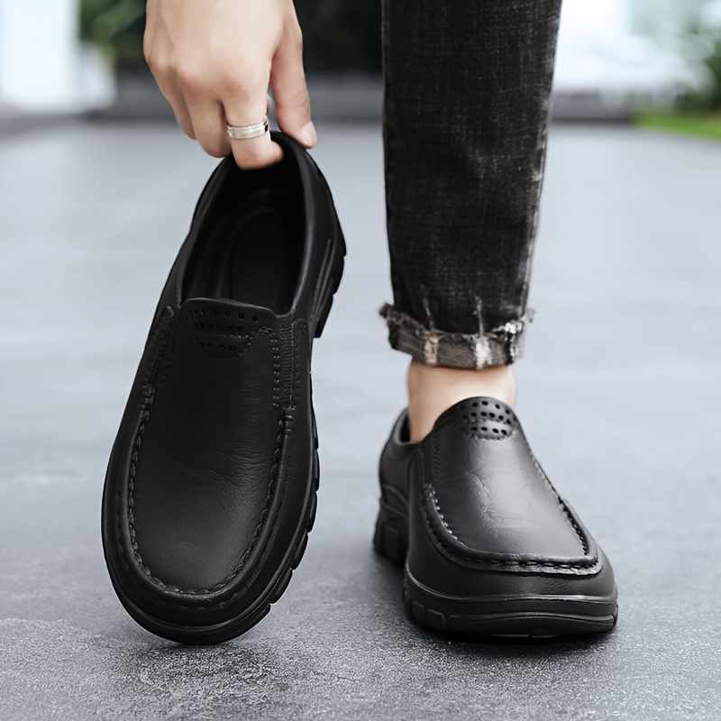 mens food service restaurant shoes slip resistant oil resistant slip on shoes chef shoes for kitchen work shoes autumn and winter details 6