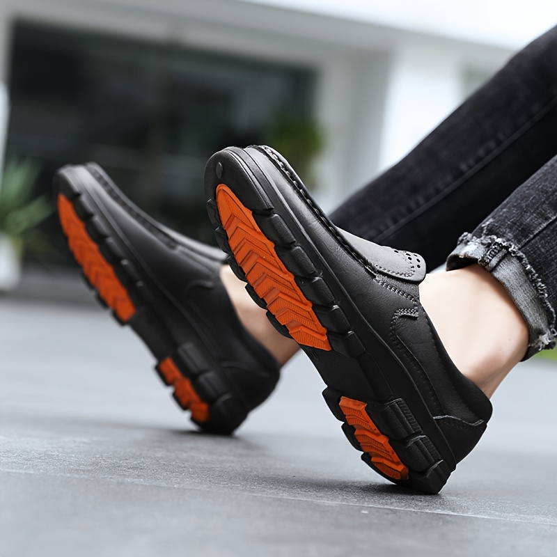 mens food service restaurant shoes slip resistant oil resistant slip on shoes chef shoes for kitchen work shoes autumn and winter details 7