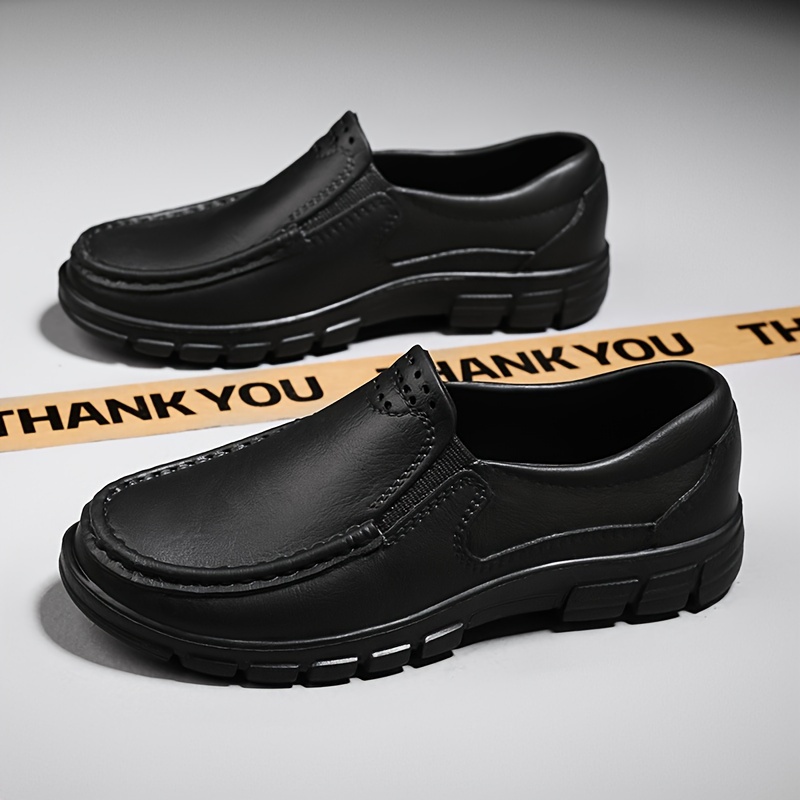 mens food service restaurant shoes slip resistant oil resistant slip on shoes chef shoes for kitchen work shoes autumn and winter details 8