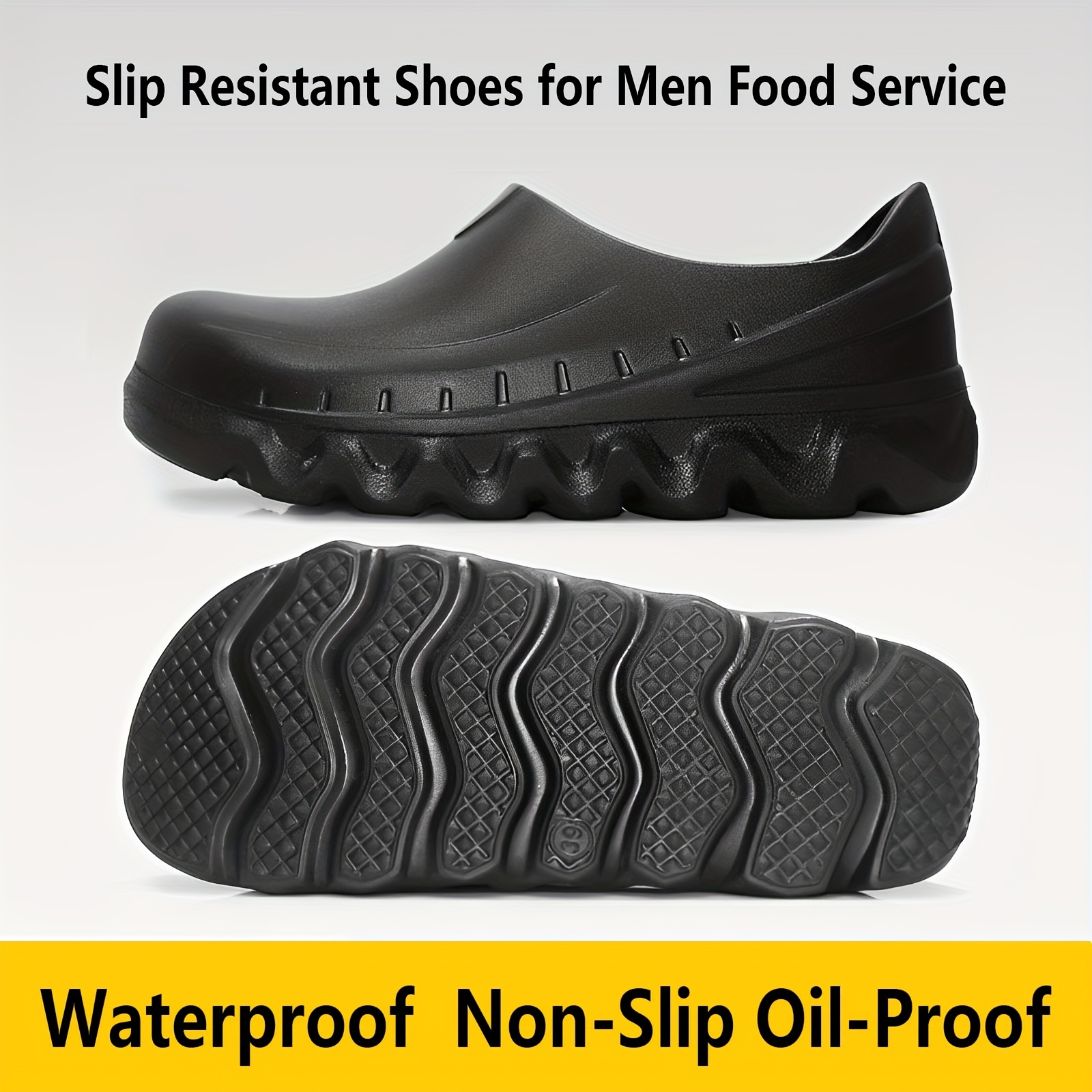mens food service restaurant shoes slip resistant oil resistant shoes chef shoes for kitchen work shoes details 2