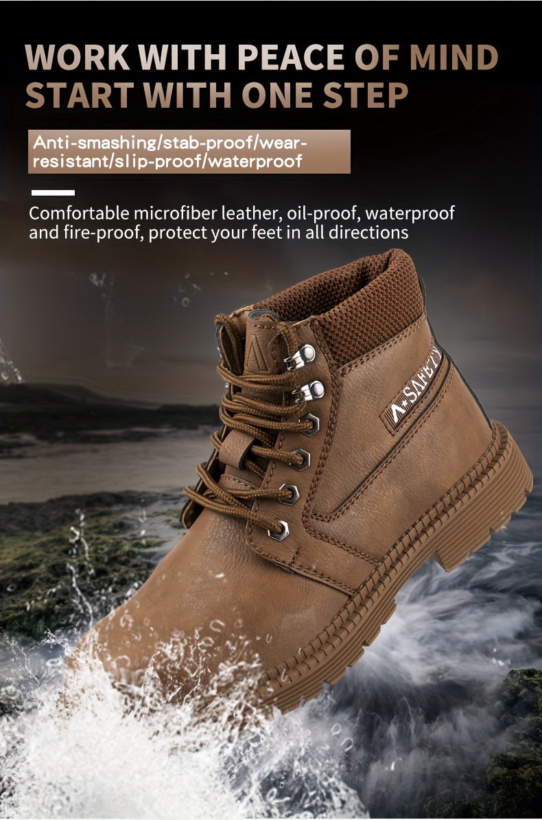 puncture proof industrial safety steel toe boots, oil slip resistant safety shoes anti static water resistant work boots puncture proof industrial safety steel toe boots details 1