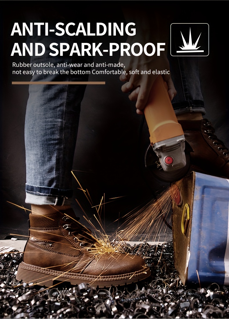 puncture proof industrial safety steel toe boots, oil slip resistant safety shoes anti static water resistant work boots puncture proof industrial safety steel toe boots details 5