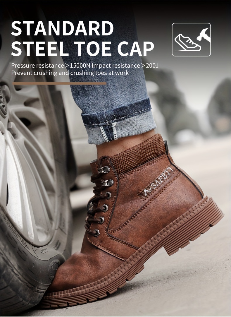 puncture proof industrial safety steel toe boots, oil slip resistant safety shoes anti static water resistant work boots puncture proof industrial safety steel toe boots details 6