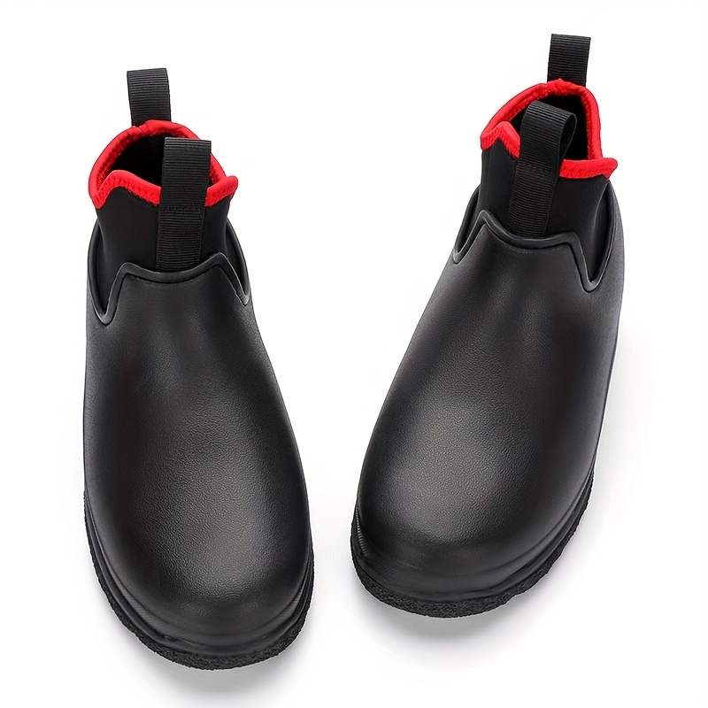 mens trendy solid high top eva waterproof chef shoes comfy non slip durable work shoes for mens outdoor activities details 6