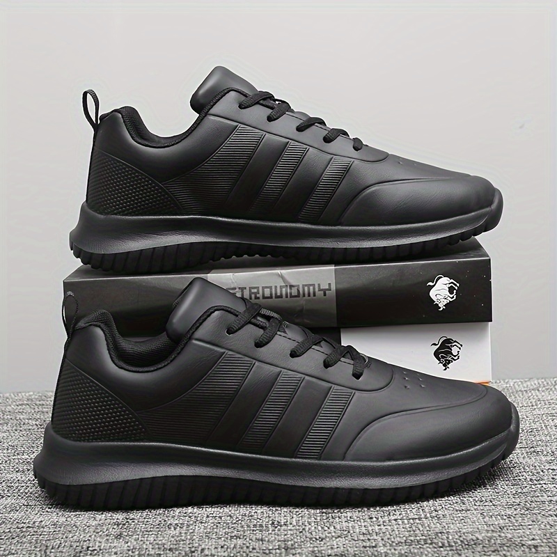 mens solid non slip chef shoes comfy casual lace up durable work shoes for mens outdoor activities details 5