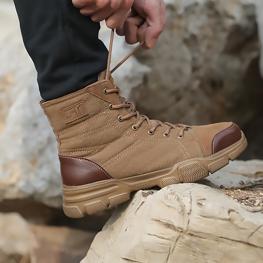 mens high top safety work steel toe boots breathable indestructible shoes sneakers for mens outdoor hiking details 2