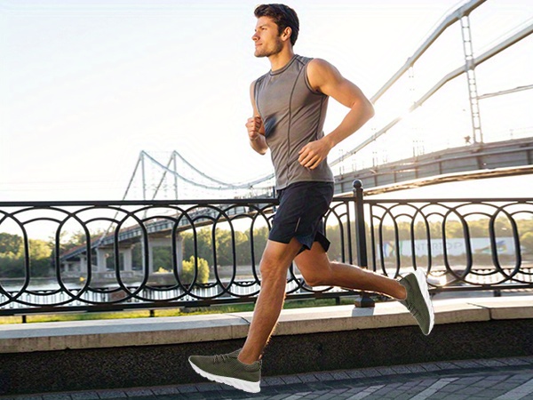 mens lightweight breathable non slip running shoes details 0