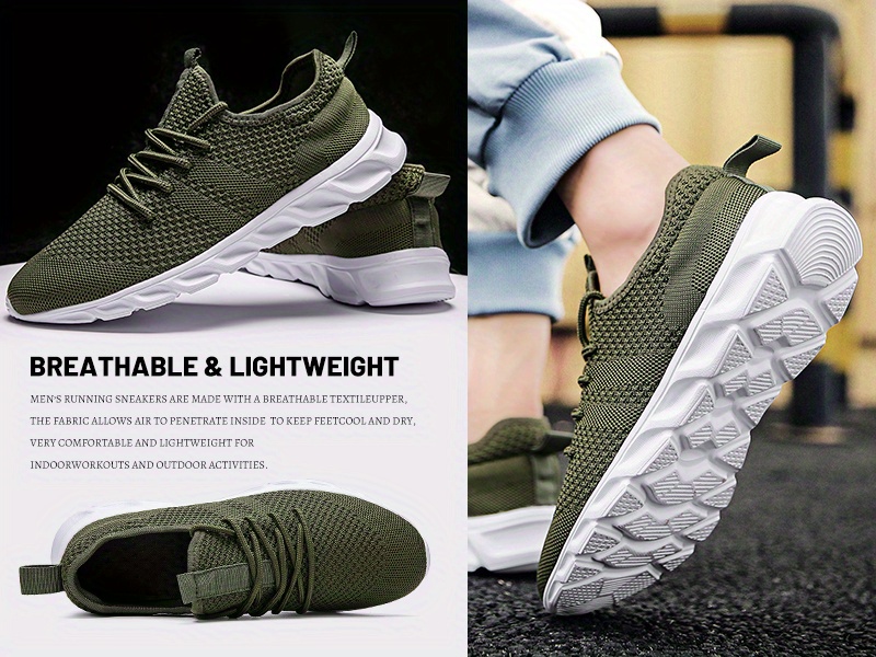 mens lightweight breathable non slip running shoes details 4