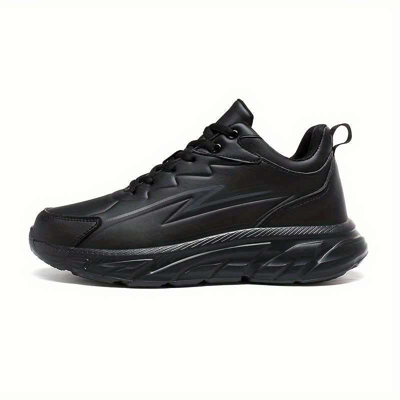 plus size mens breathable solid running shoes comfy non slip lace up sneakers for mens outdoor activities details 6