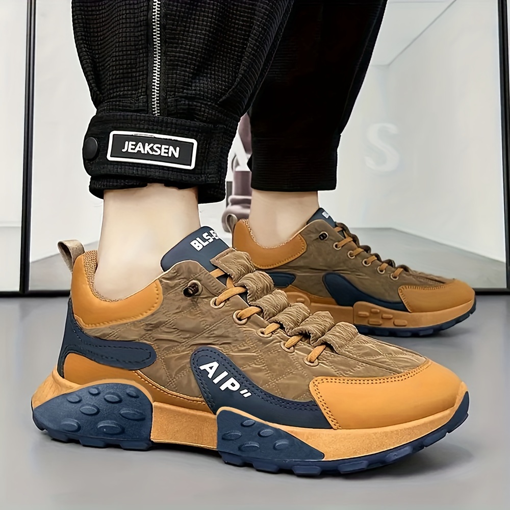 mens trendy old school style chunky shoes comfy non slip durable sneakers for mens outdoor activities details 2