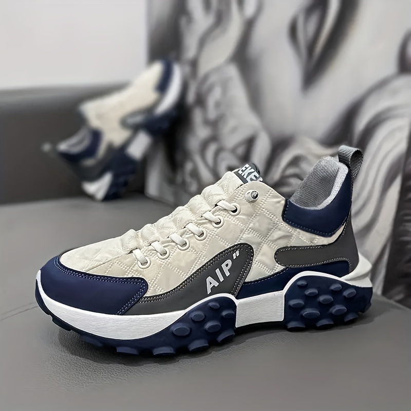 mens trendy old school style chunky shoes comfy non slip durable sneakers for mens outdoor activities details 3