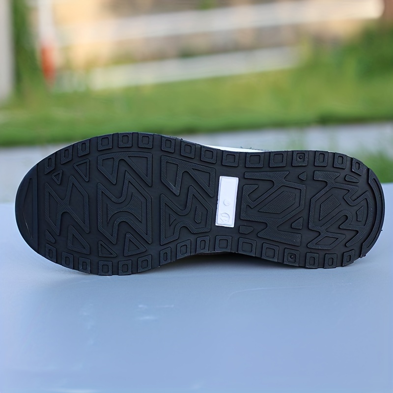 mens knit breathable running shoes lace up comfy soft sole sneakers for outdoor jogging spring and summer details 5